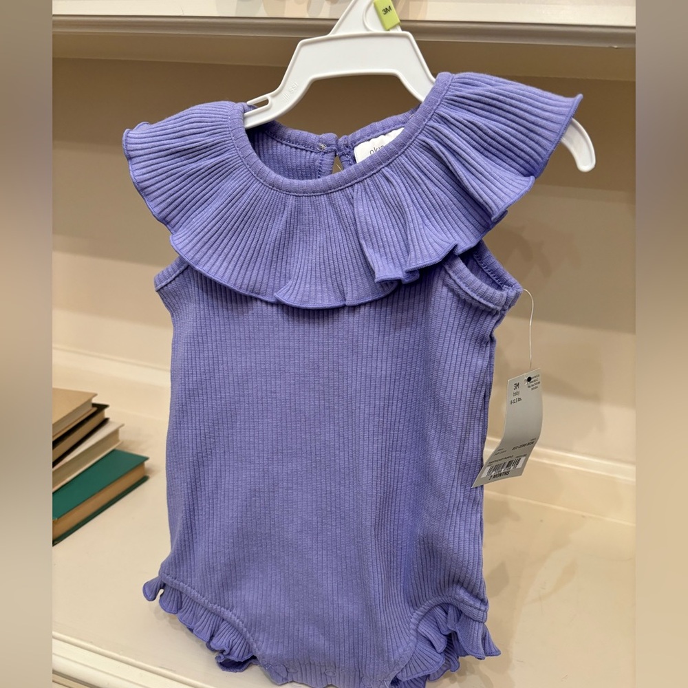 NWT Okie Dokie baby romper purple 3 month